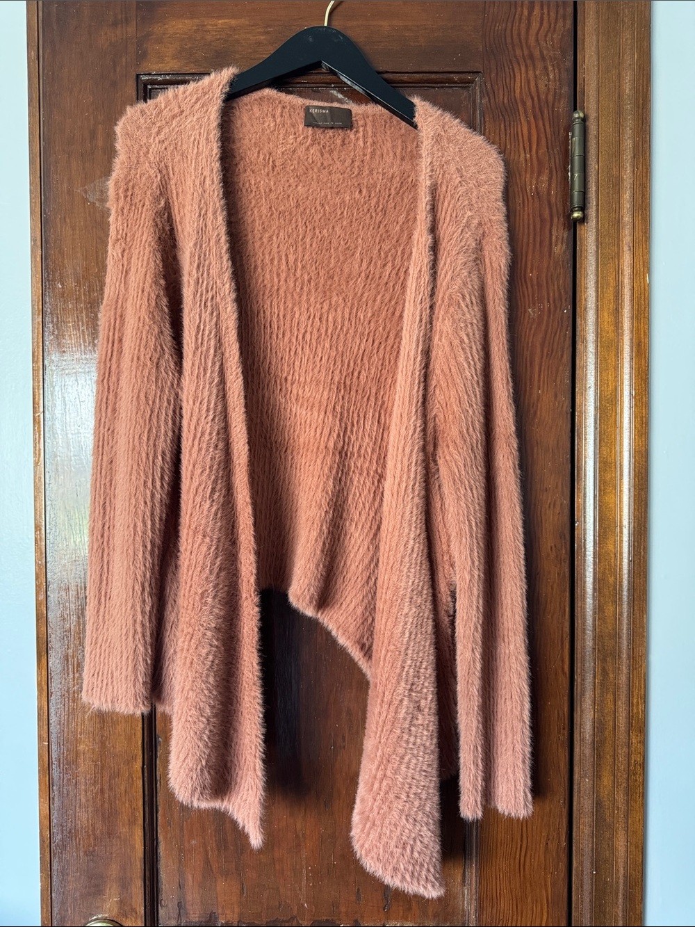 Kerisma Fuzzy Open-Front Cardigan - Dusty Peach